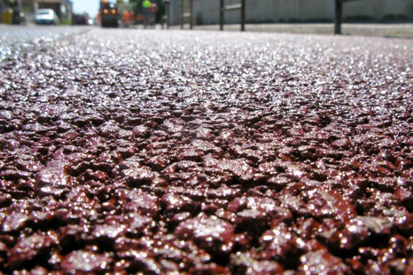 Asfalto rosso Strada Statale 16, Fano